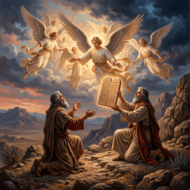 Angels delivering the Law to Moses