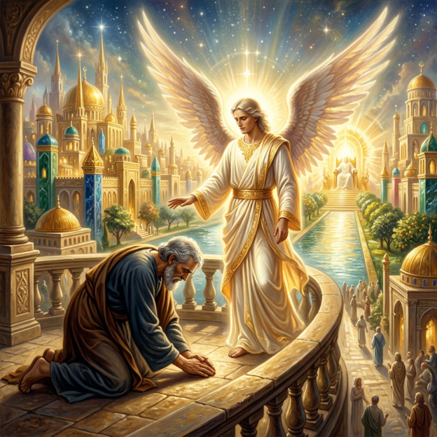 Angelic vision of Revelation 22:8-11
