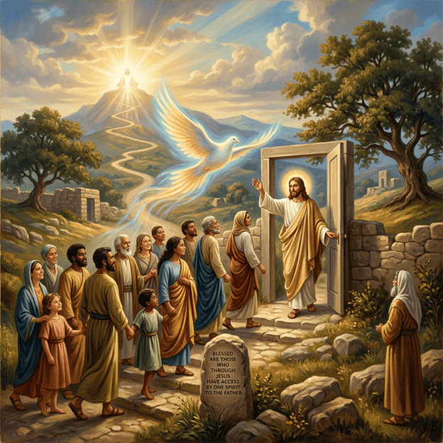 Believers approaching the Father through Jesus and the Spirit