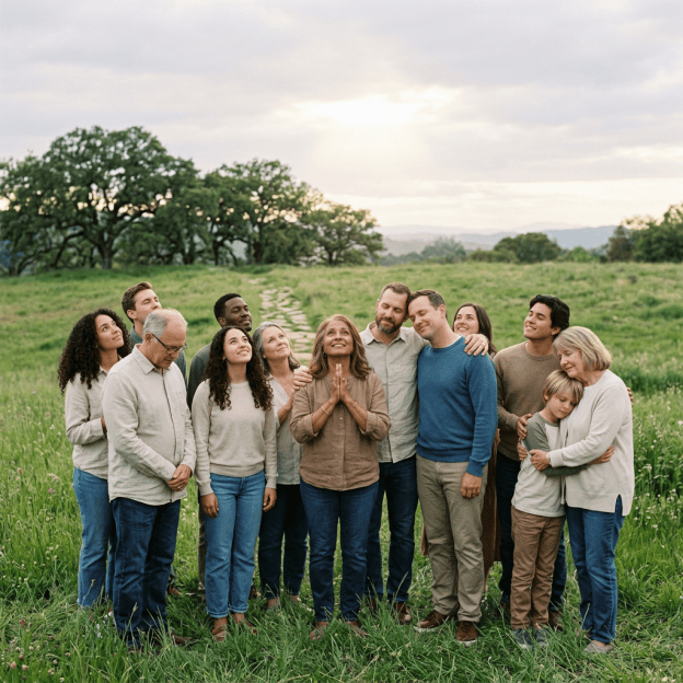 Believers standing holy and blameless before Jesus