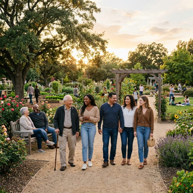 People living peacefully together in community